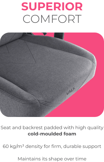 Seat and backrest with high-density cold-moulded foam